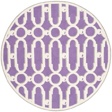 Safavieh Newport Hand Hooked Round Rug- Purple - White- 6 x 6 ft. NPT434B-6R